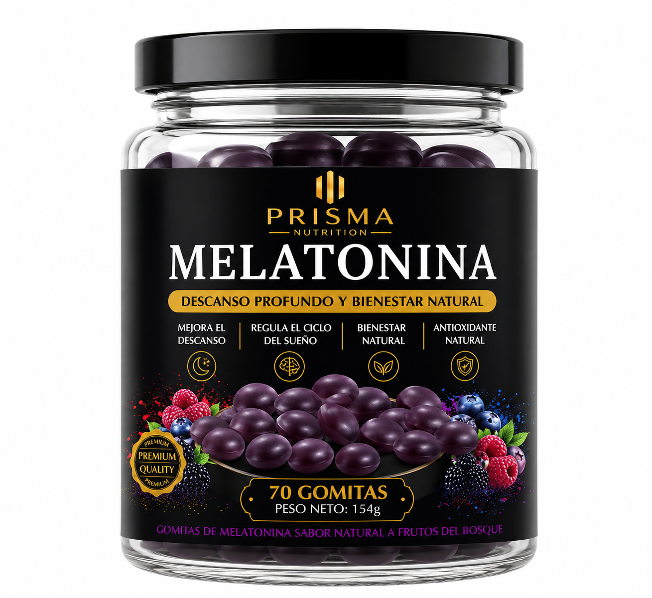 GOMITAS DE MELATONINA PRIME 70UN - PRISMA NUTRITION